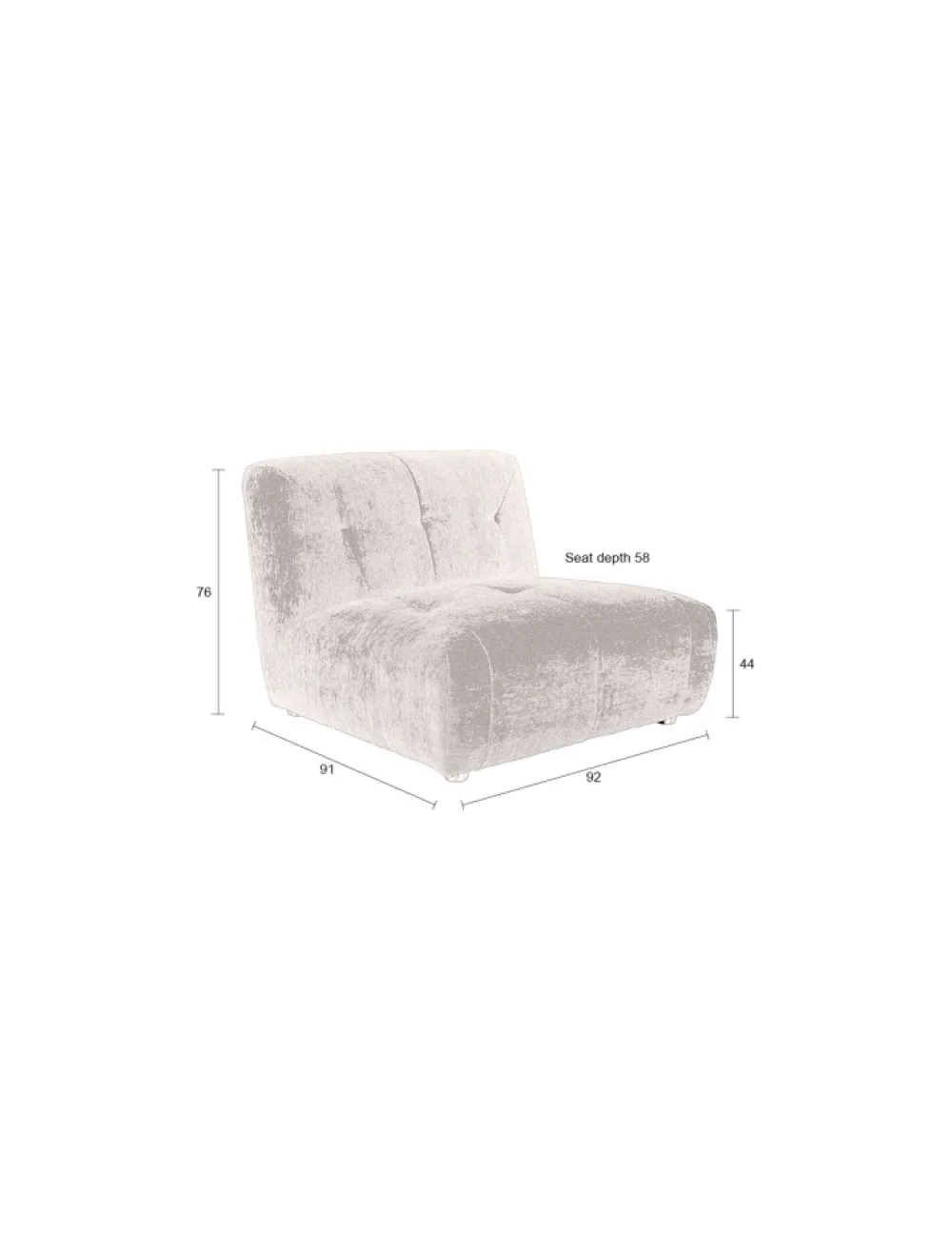 Dutchbone Soffa 'Giada' 1-sits - Plommon