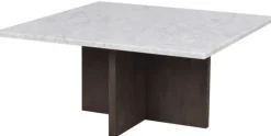 Rowico Home Soffbord 'Brooksville' 90x90cm - Vit/Brun