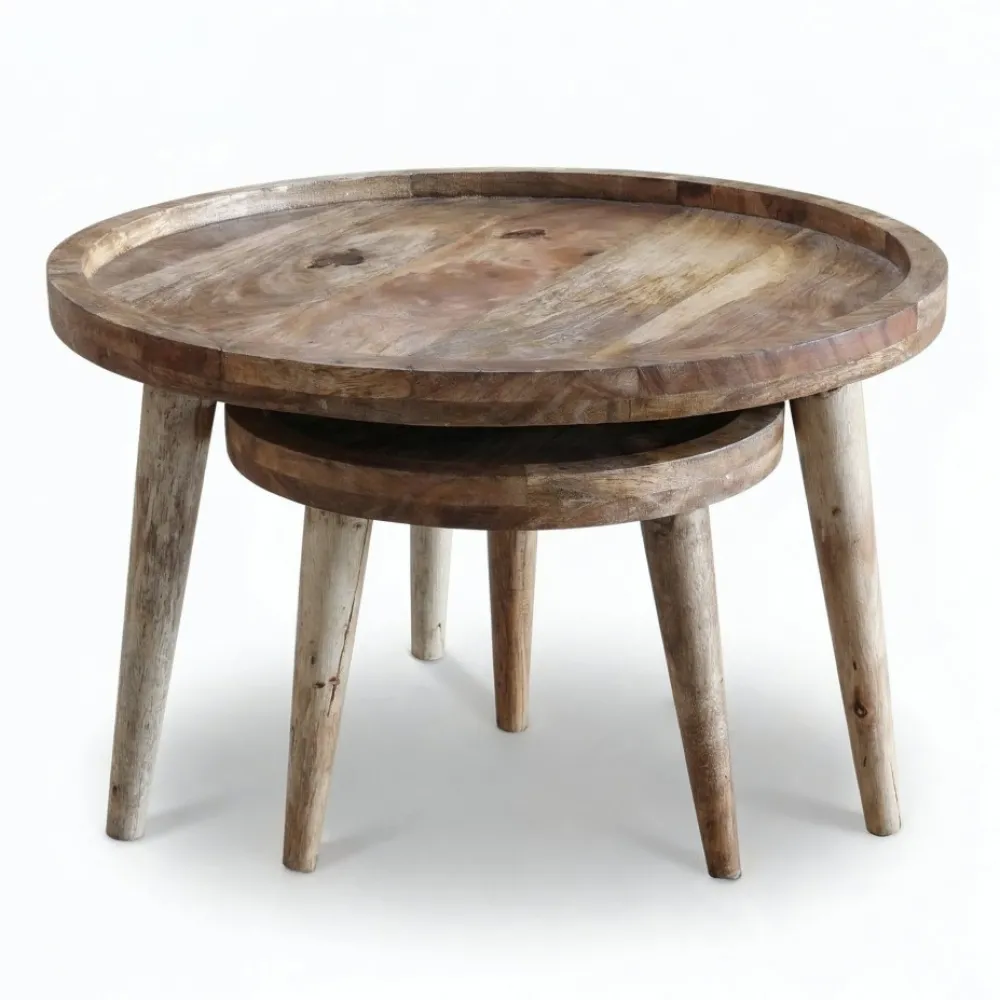 Vintage Soffbord 'Manarola' 2 delar - Natur
