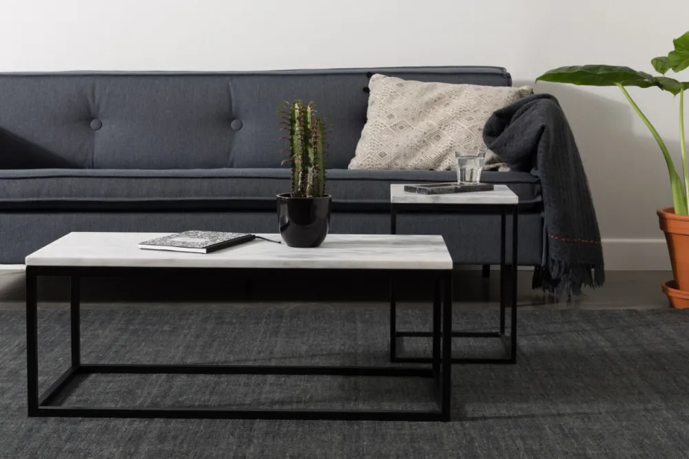 Zuiver Soffbord 'Marble Power' - Svart/Marmor