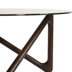 Reforma Soffbord 'Modica' Ø80 - Valnöt/Glas