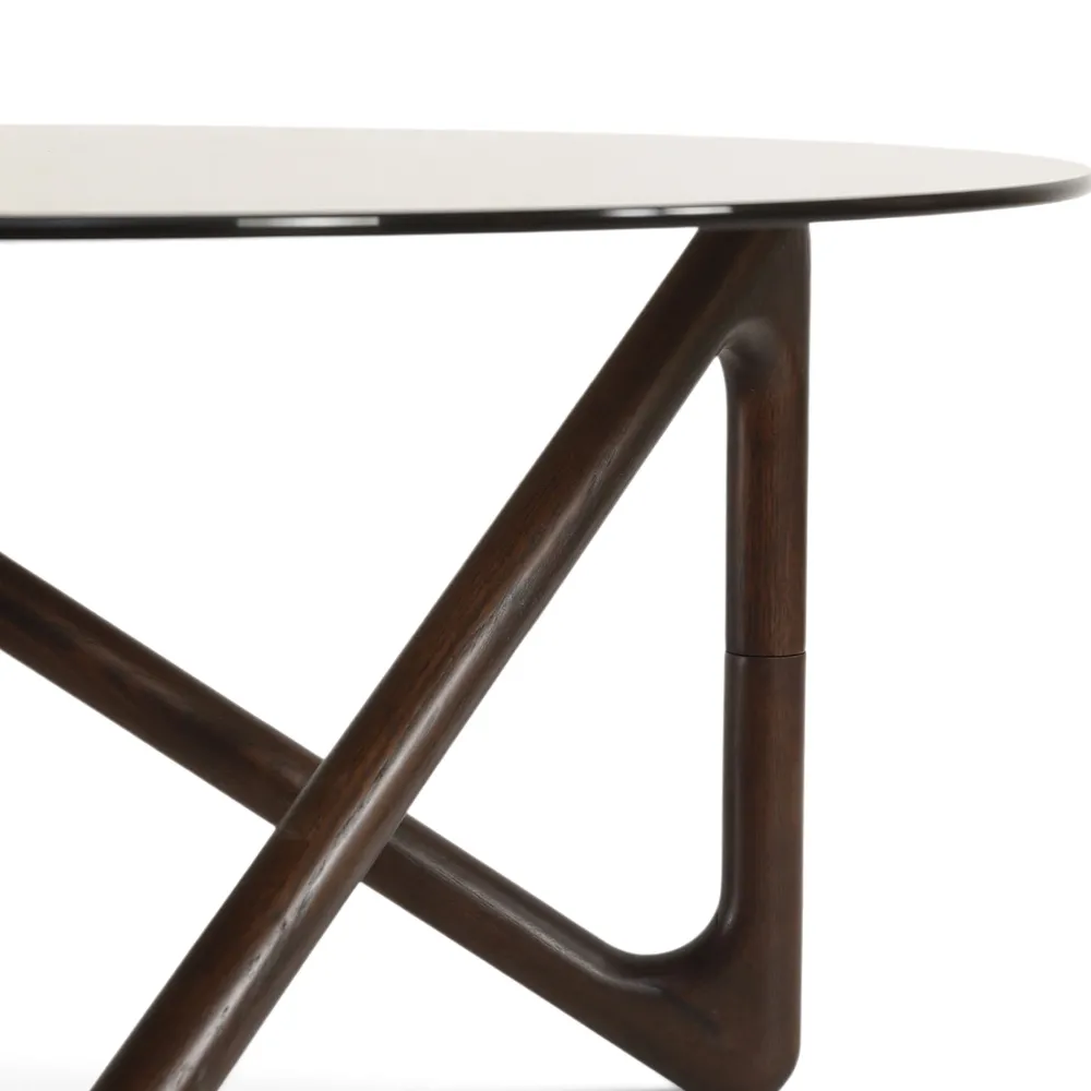 Reforma Soffbord 'Modica' Ø80 - Valnöt/Glas