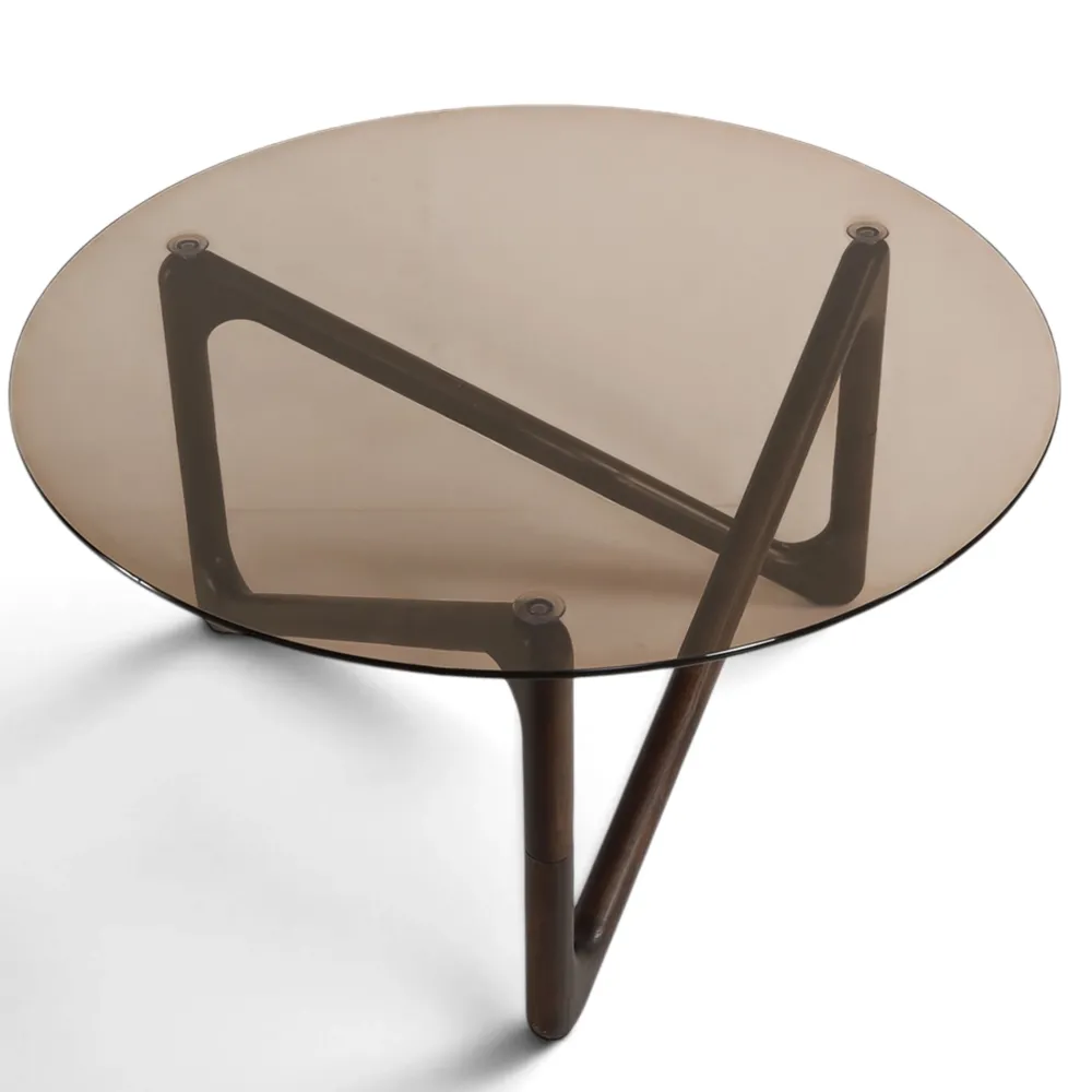 Reforma Soffbord 'Modica' Ø80 - Valnöt/Glas