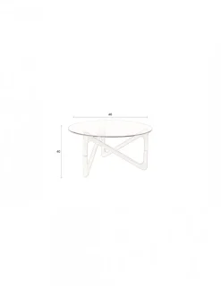 Dutchbone Soffbord 'Naia' Runt 80cm - Natur/Glas