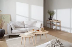 Rowico Home Soffbord 'Tompkins' runt Ø90 - Vitpigmenterad ek