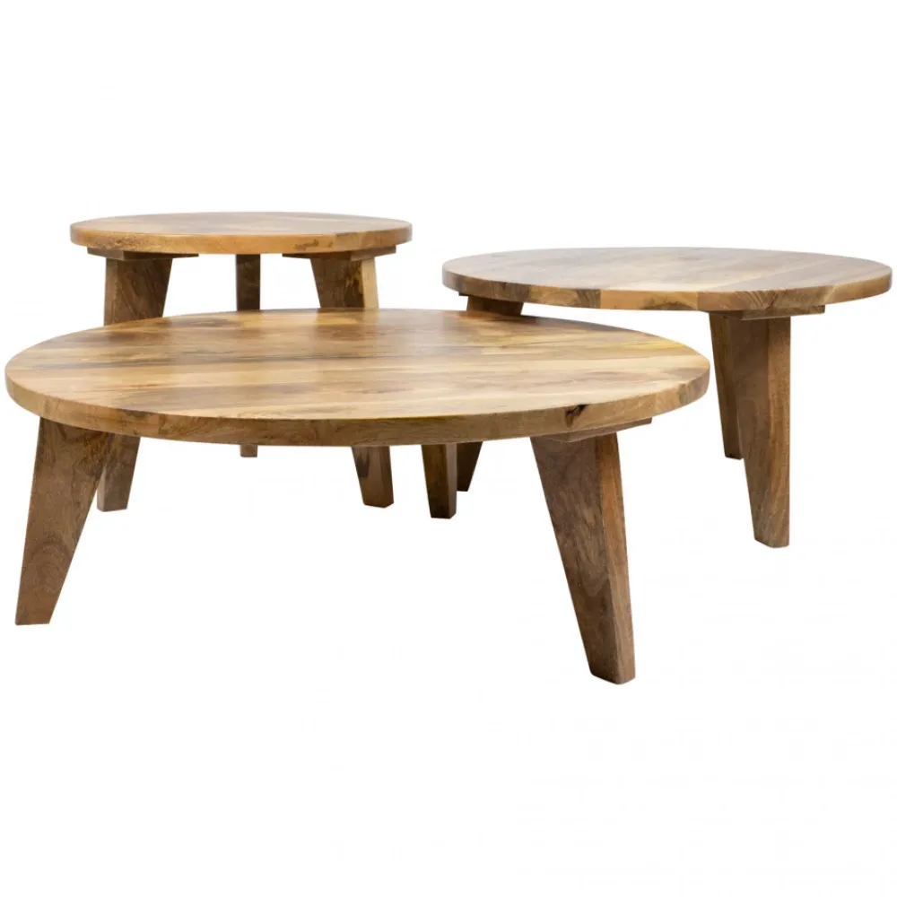 Vintage Soffbord Runt 80cm - Natur