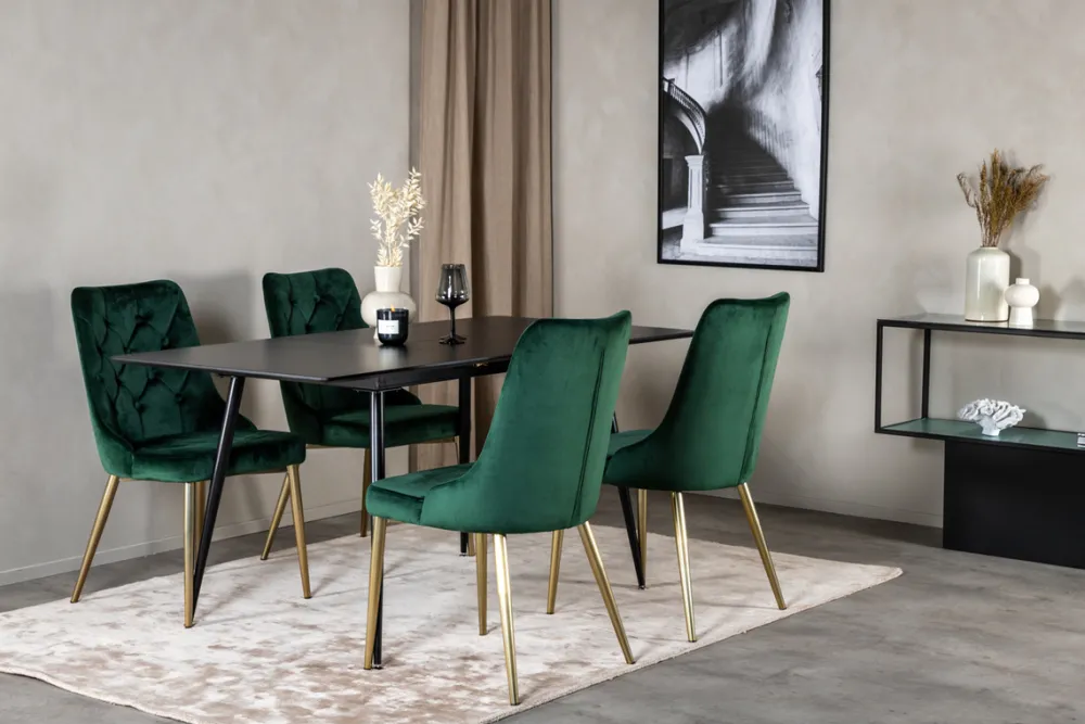 Reforma Stol 'Elverum Deluxe' - Grön/Mässing