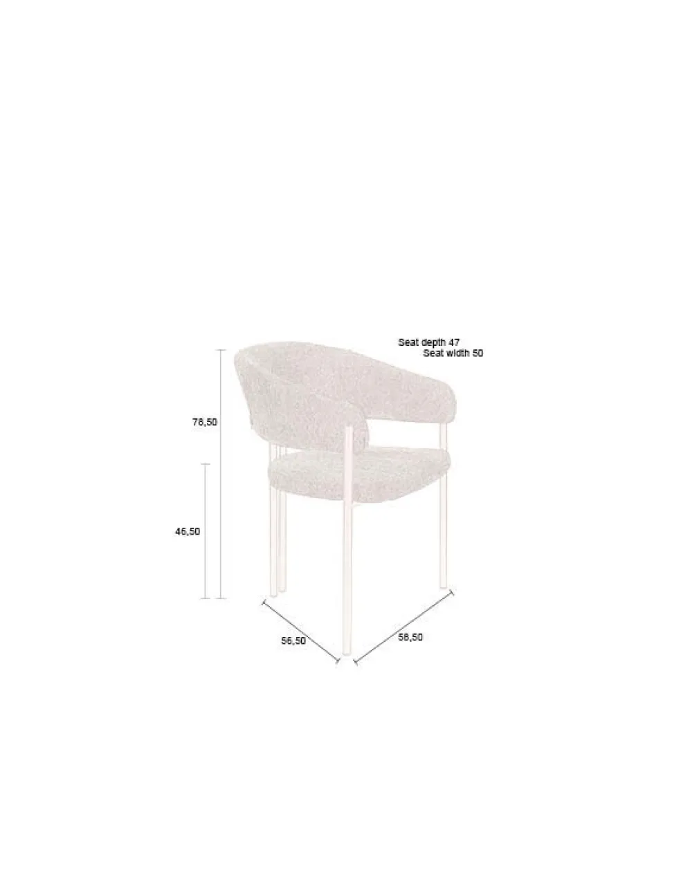 Dutchbone Stol 'Nadia' - Beige
