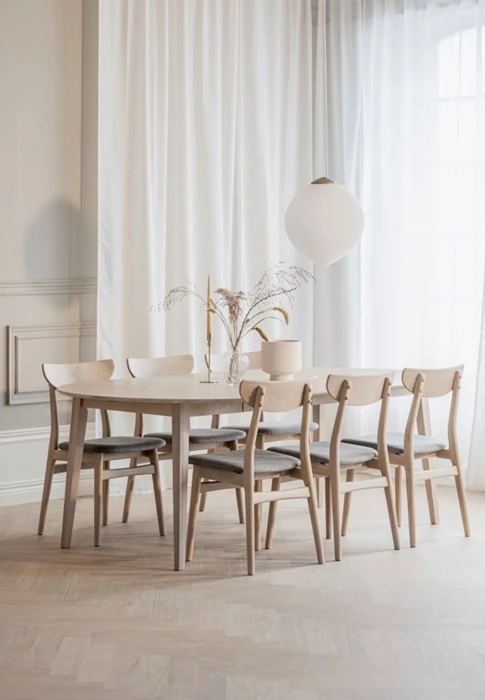 Rowico Home Stol 'Rodham'- Vitpigmenterad/Ljusgrå
