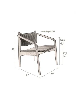 Dutchbone Stol 'Torrance' - Valnöt/Beige