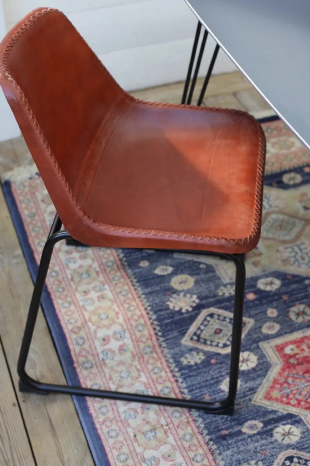 Vintage Stol - Läder/Järn