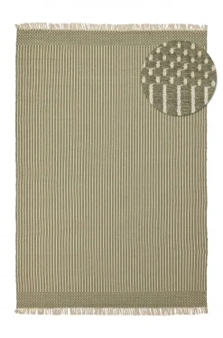 Reforma x Trendcarpet Ullmatta 'Arbil' - Grön/vit