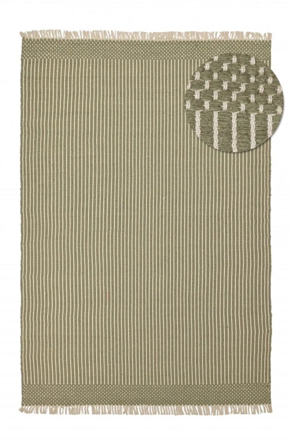 Reforma x Trendcarpet Ullmatta 'Arbil' - Grön/vit