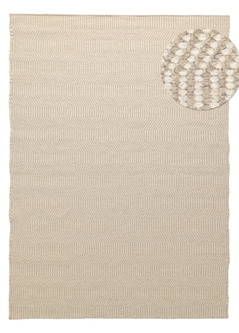 Reforma x Trendcarpet Ullmatta 'Larkana' - Beige/vit