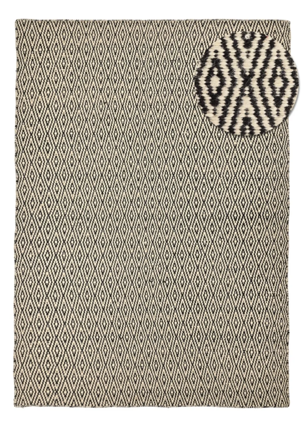 Reforma x Trendcarpet Ullmatta 'Monastir' - Svart/vit
