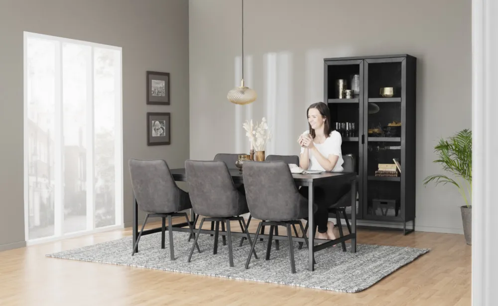 Rowico Home Vitrinskåp 'Everett' - Svart