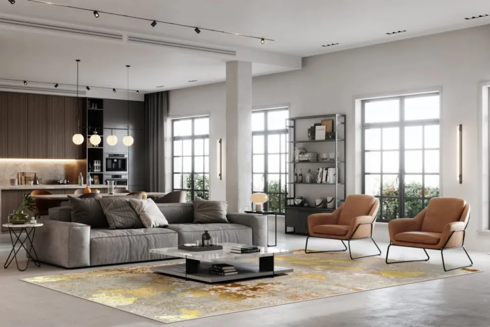 Reforma x Trendcarpet Wiltonmatta 'Elena' 240x340cm - Beige/Guld